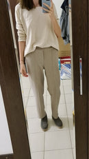 Dicke Bleistifthosen für Damen, Frühling Winter 2023, OL-Stil, Wolle, Damen Anzughose, locker sitzende Damenhose, Caprihose 6648