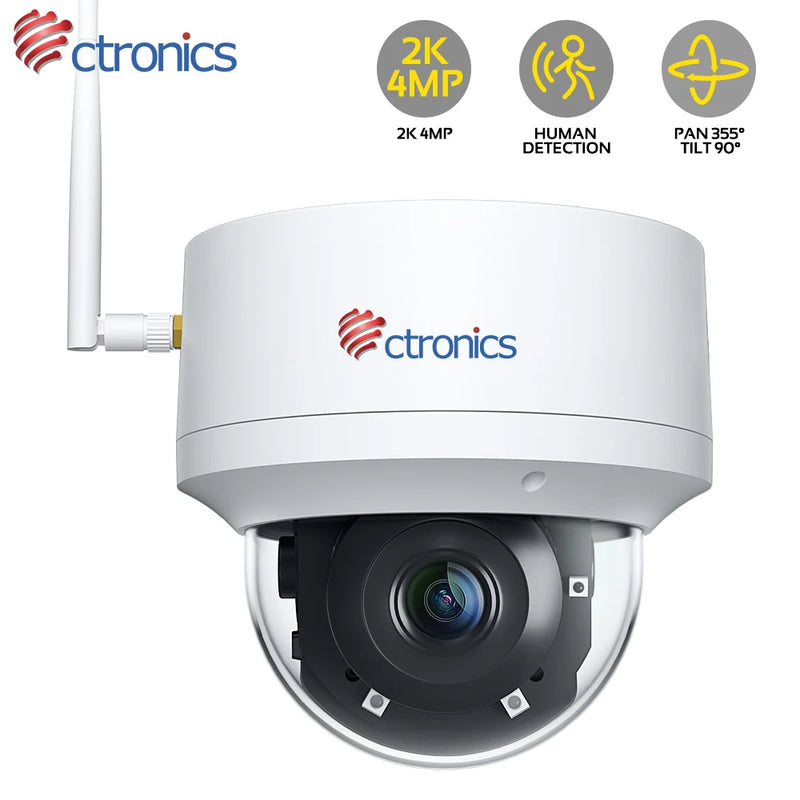 Ctronics 5MP 4MP Wifi Camera Ceiling Mount 360 PTZ 2 Way Audio Human Detection Auto Tracking CCTV Indoor Outdoor Night Vision