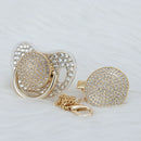 MIYOCAR SGS all bling pacifier and pacifier clip BPA free dummy Luxury unique design pacifier handmade with Rhinestone