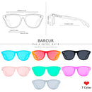 BARCUR Brand Design Natural Wood Temple Sun Glasses Men Polarized Women Fashion Sunglasses Mirror Shades UV400