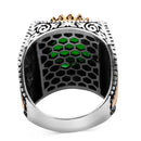 925 Sterling Silver Seal Green Zircon Stone Solomon Zircon Ring for Men Reliable Modern Fit Religious Modern Design