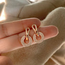 Hot Sale Exquisite Luxury Zircon Stud Earrings For Women AAA Zircon Shiny Rhinestone Geometrical Earring Party Wedding Jewelry