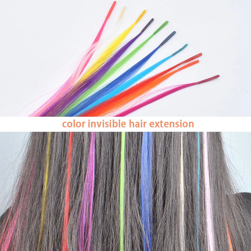 16" Synthetic Hair Rainbow Natural Hair Extensions I-tip Colored Accessories For Fashion Women 2022