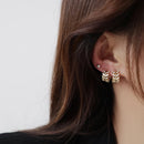 Hot Sale Exquisite Luxury Zircon Stud Earrings For Women AAA Zircon Shiny Rhinestone Geometrical Earring Party Wedding Jewelry