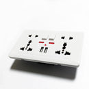 Delviz Wandsteckdose Universal 5-Loch, 2.1A Dual-USB-Ladeanschluss, 146mm*86mm, LED-Anzeige, UK Standard USB-Steckdose mit Schalter