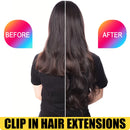 DinDong Synthetic Clip in Hair Extensions Wavy 24 inch 190G Premium Heat Resistant Hair 613