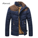 DIMUSI Winter Diamond Jacket Men Warm Casual Parkas Cotton Stand Collar Coats Male Padded Overcoat Outwear Clothing 4XL,YA332