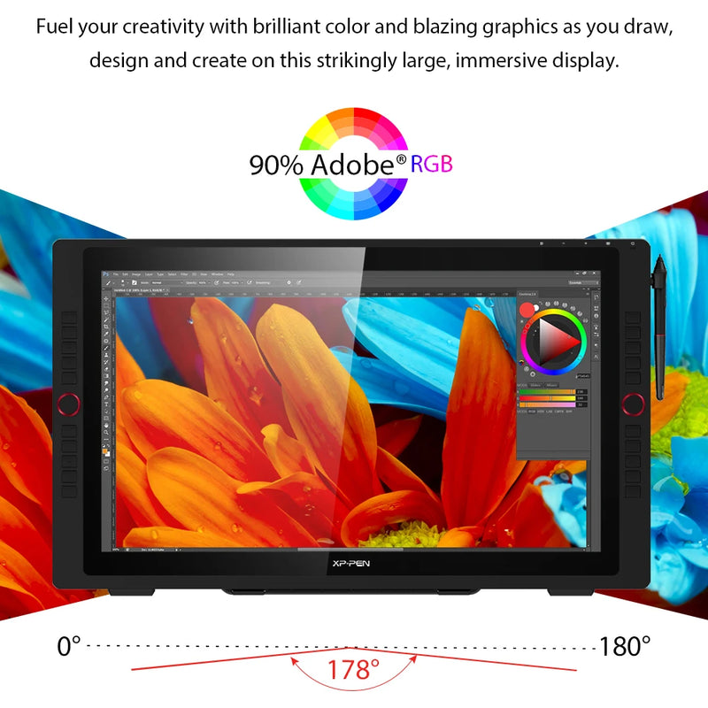 XPPen Artist 24 Pro 23.8 Inch 2K QHD Graphics Tablet Pen Display Drawing Monitor 20 Express Keys Support 60 Tilt for Windows Mac