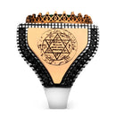 925 Sterling Silver Seal Green Zircon Stone Solomon Zircon Ring for Men Reliable Modern Fit Religious Modern Design