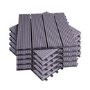 WPC Composite Garden Floor Boards Set of 11PCs Interlocking Wood Effect Terrace Tiles Flooring 30 x 30cm with Click System