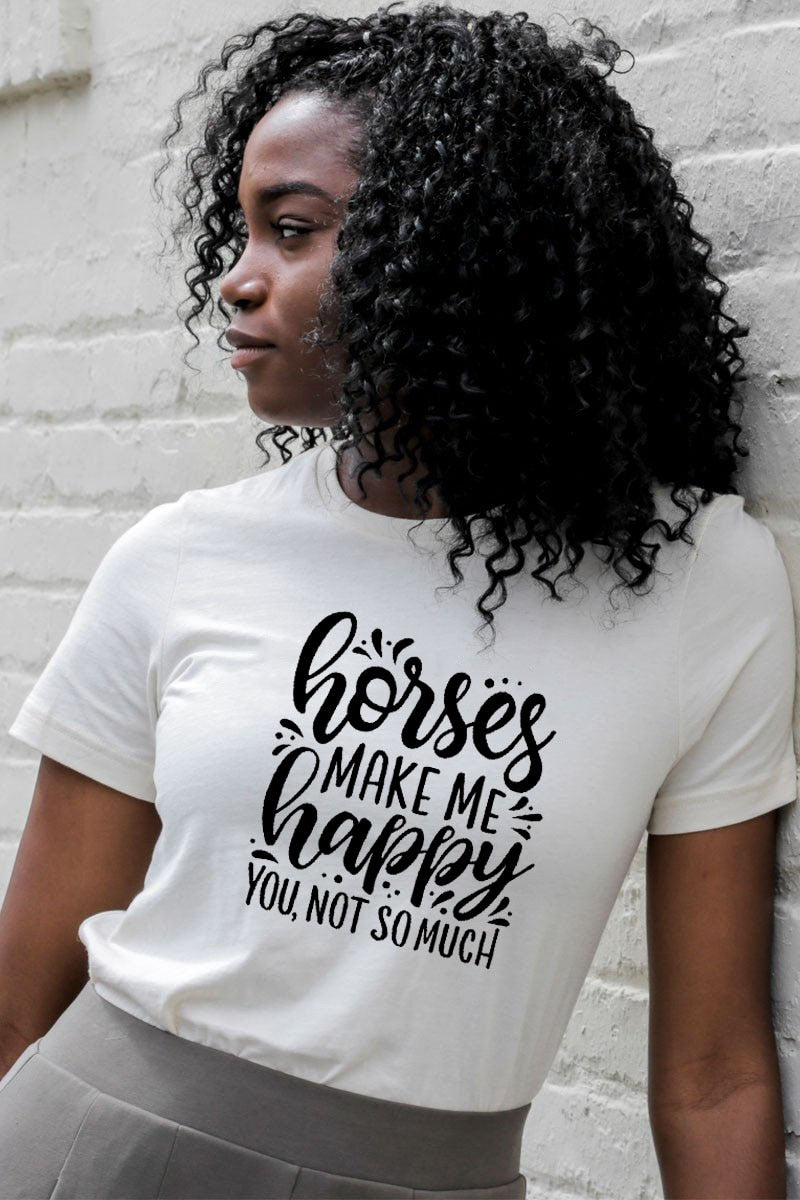 Horses Make Me Happy Printed New Arrival Women&