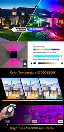 12W LED-Außenwandleuchte RGBCCT Dimmbar Tuya Smart Life Steuerung Bluetooth-kompatible Wandlampe für dekorative Atmosphäre