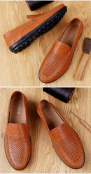 Echtes Leder Herren Freizeitschuhe Luxusmarke 2020 Sommer Herren Loafer Mokassins Atmungsaktive Slipper Slipper Fahrschuhe Übergröße 37-47