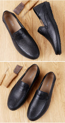 Echtes Leder Herren Freizeitschuhe Luxusmarke 2020 Sommer Herren Loafer Mokassins Atmungsaktive Slipper Slipper Fahrschuhe Übergröße 37-47