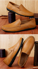 Echtes Leder Herren Freizeitschuhe Luxusmarke 2020 Sommer Herren Loafer Mokassins Atmungsaktive Slipper Slipper Fahrschuhe Übergröße 37-47