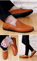 Echtes Leder Herren Freizeitschuhe Luxusmarke 2020 Sommer Herren Loafer Mokassins Atmungsaktive Slipper Slipper Fahrschuhe Übergröße 37-47