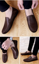 Echtes Leder Herren Freizeitschuhe Luxusmarke 2020 Sommer Herren Loafer Mokassins Atmungsaktive Slipper Slipper Fahrschuhe Übergröße 37-47