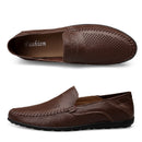Echtes Leder Herren Freizeitschuhe Luxusmarke 2020 Sommer Herren Loafer Mokassins Atmungsaktive Slipper Slipper Fahrschuhe Übergröße 37-47