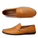 Echtes Leder Herren Freizeitschuhe Luxusmarke 2020 Sommer Herren Loafer Mokassins Atmungsaktive Slipper Slipper Fahrschuhe Übergröße 37-47