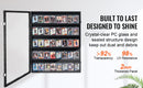 SucceBuy Jersey Display / Sports Card Display Frame Case, Large Lockable Sport Shadow Box, 98% UV Protection PC Glass & Hangers