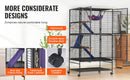 SucceBuy 64.6" Rolling Metal Ferret Cage Large 4-Tier Critter Nation Cage Small Animal Cage for Rats Hamster Guinea Chinchilla