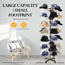 Freestanding Rotating Hat Display Rack Stand with 35 Hooks Hat for Headwear Retail Store Black Hat Wig Cap Hanger Rack