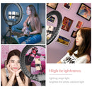 SH 18 Inch Knob Ring Light LED Selfie Video Lamp With Tripod Stand Phone Clip For YouTube Live Lighting Photo Photography Studio