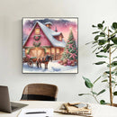 Huacan New Arrivals Diamond Mosaic Christmas House Tree 5D Full Drill Diamond Painting Art Winter Landscape Rhinestone Pictures