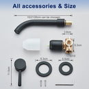 Black Basin Faucet Wall Mounted Gold 360° Rotating Bathroom Sink Faucets Embedded Hot Cold Water Mixer Tap Dual Hole Basin Crane