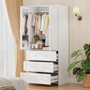 The Morning Gallery | 71" Mirrored Armoire with Integrated Drawer System