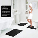 Black Memory Foam Bath Mat Soft Comfortable Super Water Absorption Non-Slip Thick Machine Washable Easy to Dry Home Floor Rug