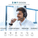 Mpow E65 2 in 1 Wireless Headphones Bluetooth 5.3 Dual/Single Office Headset with Microphone&Mute Switch 35H for Trucker Driver