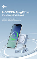 UGREEN Qi2 25W 15W Magnetic 2-in-1 Wireless Charger Stand Fast Charging Stand Magsafe Charger For iPhone 16 17 Series