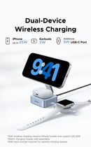 UGREEN Qi2 25W 15W Magnetic 2-in-1 Wireless Charger Stand Fast Charging Stand Magsafe Charger For iPhone 16 17 Series