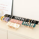 1pc Wooden Base T-Shaped PU Leather / Velvet Bracelet Display Rack Bangle Watch Hairband Jewelry Storage Stand Holder Organizer