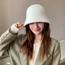 Autumn Winter Wool Bucket Hat Thicken Warm Simple Fashion Dome Wool Caps Panama Hats Bonnet for Women Solid Warm Bucket Hats