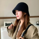 Autumn Winter Wool Bucket Hat Thicken Warm Simple Fashion Dome Wool Caps Panama Hats Bonnet for Women Solid Warm Bucket Hats