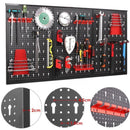 The Command Grid | 117×55cm Metal Pegboard Wall Organizer, 17-Piece Hook Kit