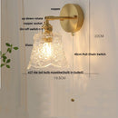 The Verdigris | Green Glass LED Wall Sconce with Pull Chain Switch