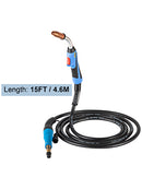 VEVOR 24KD Miller 250A MIG Torch MAG Welding Gun Professional 4.6M Cable Air-Cooled Gas Burner Torch for MIG Welding Machine