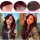 13x4 HD Body Wave 99J Burgundfarbene Echthaarperücken für Frauen 200 Dichte 13x6 Transparente Lace Frontal Perücken 42 44 Zoll