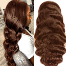 13x4 Braune Lace Front Echthaarperücken vorgezupft mit Babyhaar Schokoladenfarbene Knochenglatte Echthaar Lace Frontal Perücken