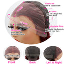 13x4 HD Body Wave 99J Burgundfarbene Echthaarperücken für Frauen 200 Dichte 13x6 Transparente Lace Frontal Perücken 42 44 Zoll