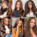 13x4 Braune Lace Front Echthaarperücken vorgezupft mit Babyhaar Schokoladenfarbene Knochenglatte Echthaar Lace Frontal Perücken