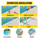 SucceBuy 30-55"x22-32" Swimming Pool Handrail With 4ft Grip Cover Humanized Design & M8 Drill Bit Pool Railing Ladder Stair Rail