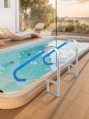 SucceBuy 30-55"x22-32" Swimming Pool Handrail With 4ft Grip Cover Humanized Design & M8 Drill Bit Pool Railing Ladder Stair Rail
