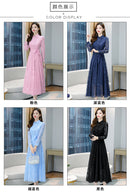 Elegantes rosa Midikleid 2023 Herbst Winter Vintage Unifarbenes Freizeit Chiffon Maxikleid Damen Bodycon Party Schwarzes Nacht Hochzeitskleid