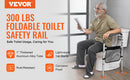 VEVOR Toilet Safety Rail, 300LBS Foldable Toilet Seat with Non-Slip Handles, Reinforced Aluminum Alloy Tube, Fit for the Injured