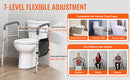 VEVOR Toilet Safety Rail, 300LBS Foldable Toilet Seat with Non-Slip Handles, Reinforced Aluminum Alloy Tube, Fit for the Injured