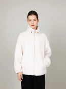 ASSUAL Warmer Wintermantel mit Stehkragen und Kunstpelztaschen